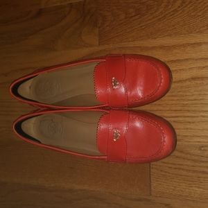 Tory Burch, Penny loafer shoes, size 8 1/2, red